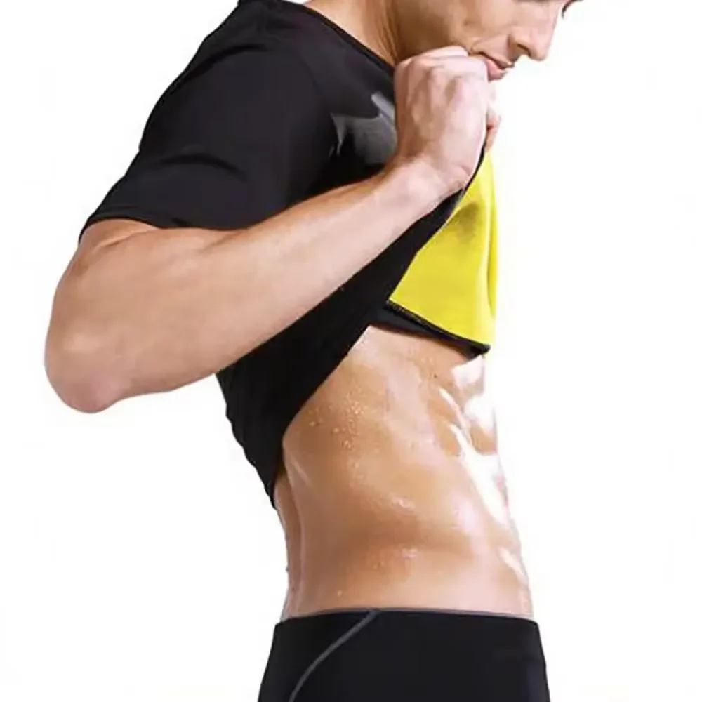 Men Trainning Exercise T-shirts Sportswear Gym Sauna Workout Fitness Short Sleeves Clothes Compression Tracksuit Athletic Shirts