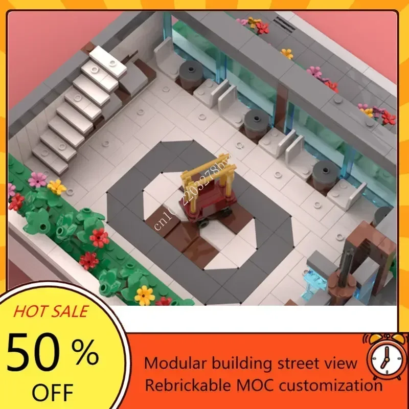 Sunshine Hotel Modular MOC Creative street view Model Building Blocks Architecture DIY Education Assembly Model Toys Gifts