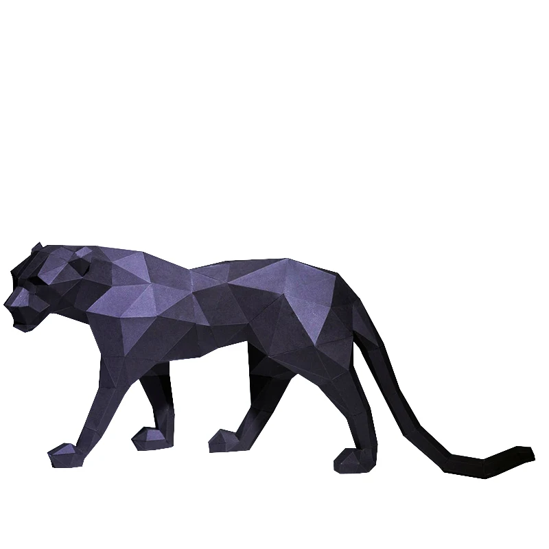 70cm Black Panther 3D Paper Model Crawling Leopard Home Decor Living Room Floor Decoration Animal Ornaments DIY Puzzles Toys