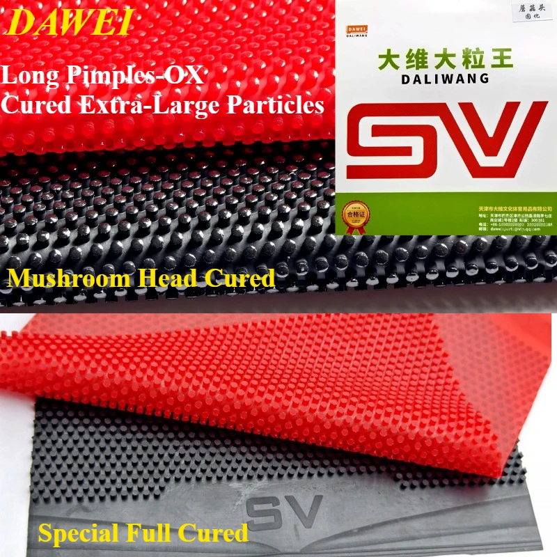 

DAWEI Cured OX Table Tennis Rubber Long Pimples Extra-Large Particles Ping Pong Rubber for Anti-Spin Sinking Defense & Attack