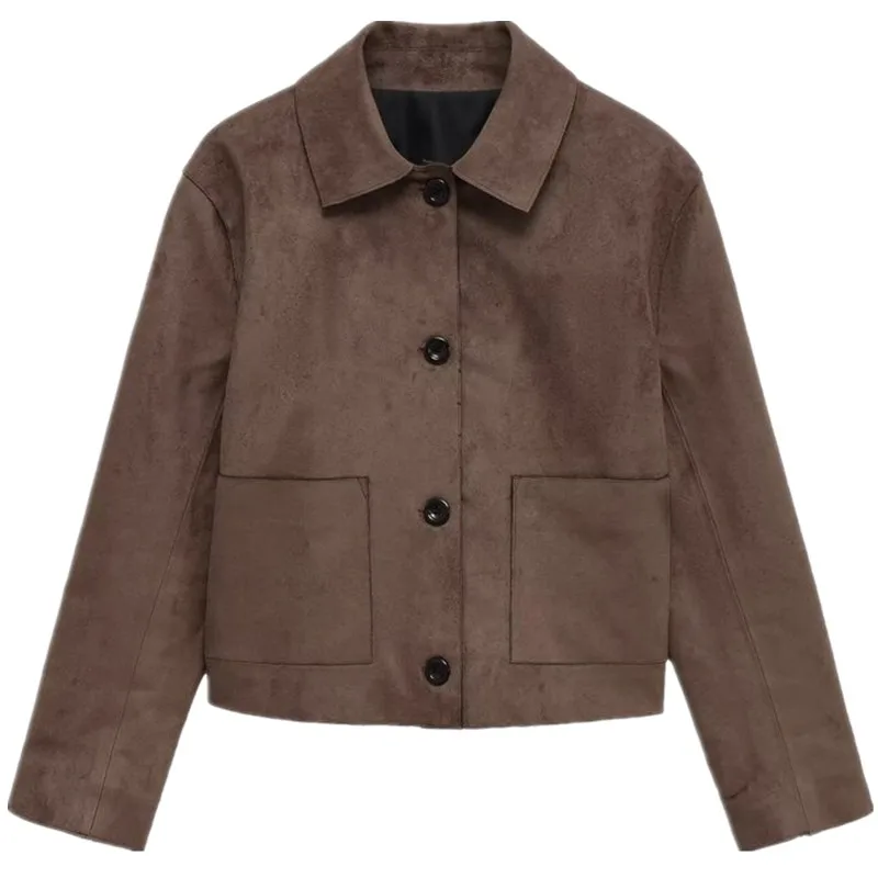 Automne 2025 femmes ort velours revers cuir Jaet polyvalent Sli chaleur Faion vêtements d'extérieur dames Premium Quali manteau