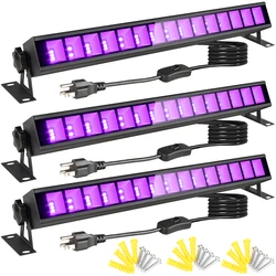 40W 3 Pack LED Black Light Bar, UV BlackLights ，Light UP 22*22ft*3，Fluorescent Body Paint Halloween Decorations
