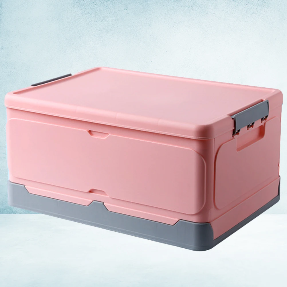 

1pc Collapsible Storage Box with Lid PP Plastic Multi-Purpose Container for Clothes Cosmetics Books Office Home Foldable