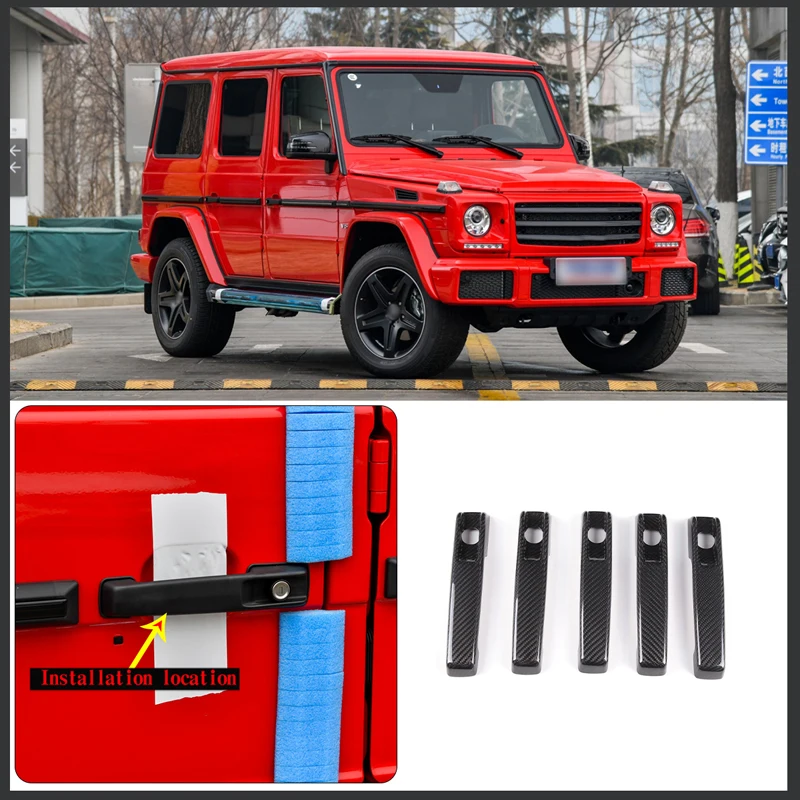 

For 2004-2018 Mercedes-Benz G-Class W463 real carbon fiber car styling car exterior door handle decorative stickers auto parts