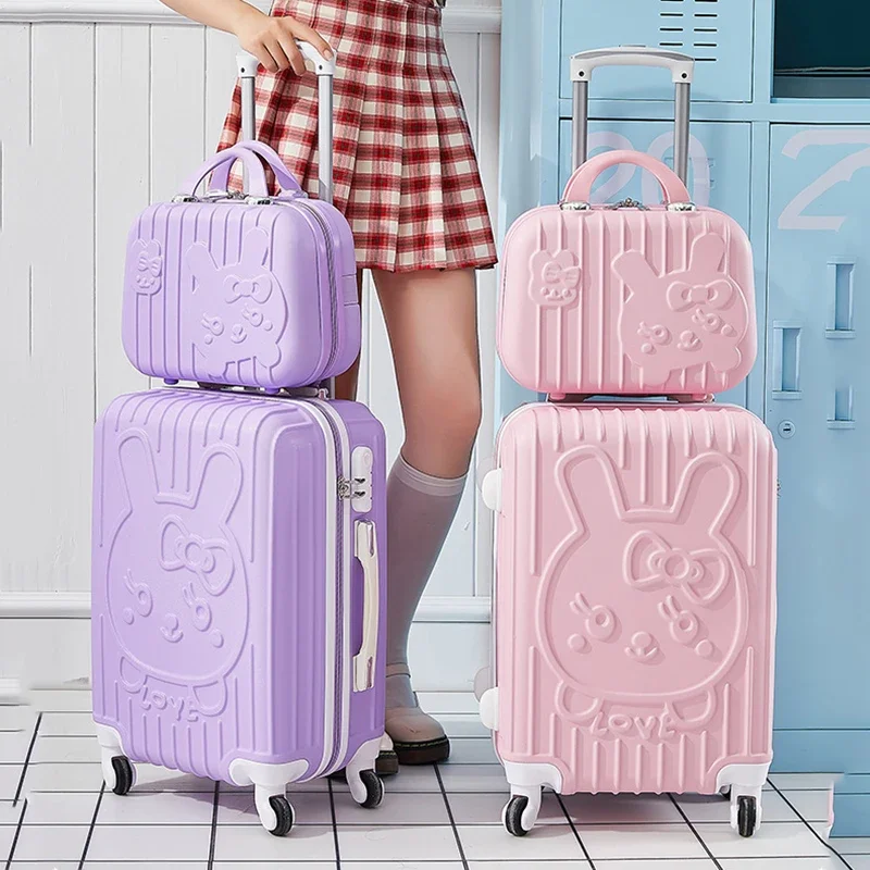 Valise de Voyage Mignonne de 20 Pouces, Petite Valise à Roulettes Japonaise de Dessin Animé avec Mot de Passe, pour Étudiant, Homme et Femme