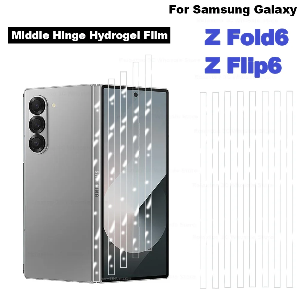 Middle Hinge Hydrogel Film For Samsung Galaxy Z Fold 6 Flip6 zFlip 6 Anti-Scratch Protector Film Z Fold6 ZFold6 Border Sticker