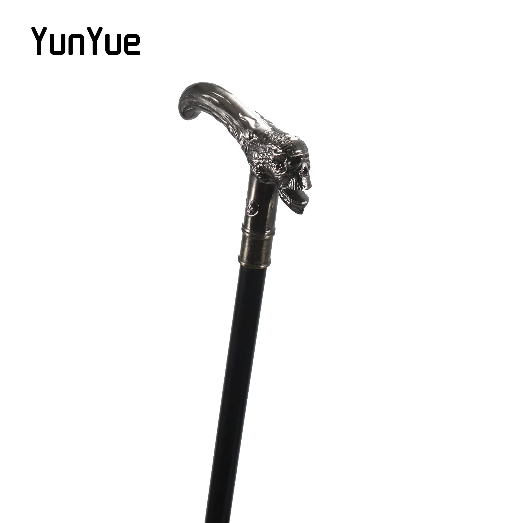 Vintage Silbrig Schädel Kopf Gehstock Gentleman Elegante Mode Dekorative Krücke Cosplay Film Requisiten Cane Trekking Pole 93CM