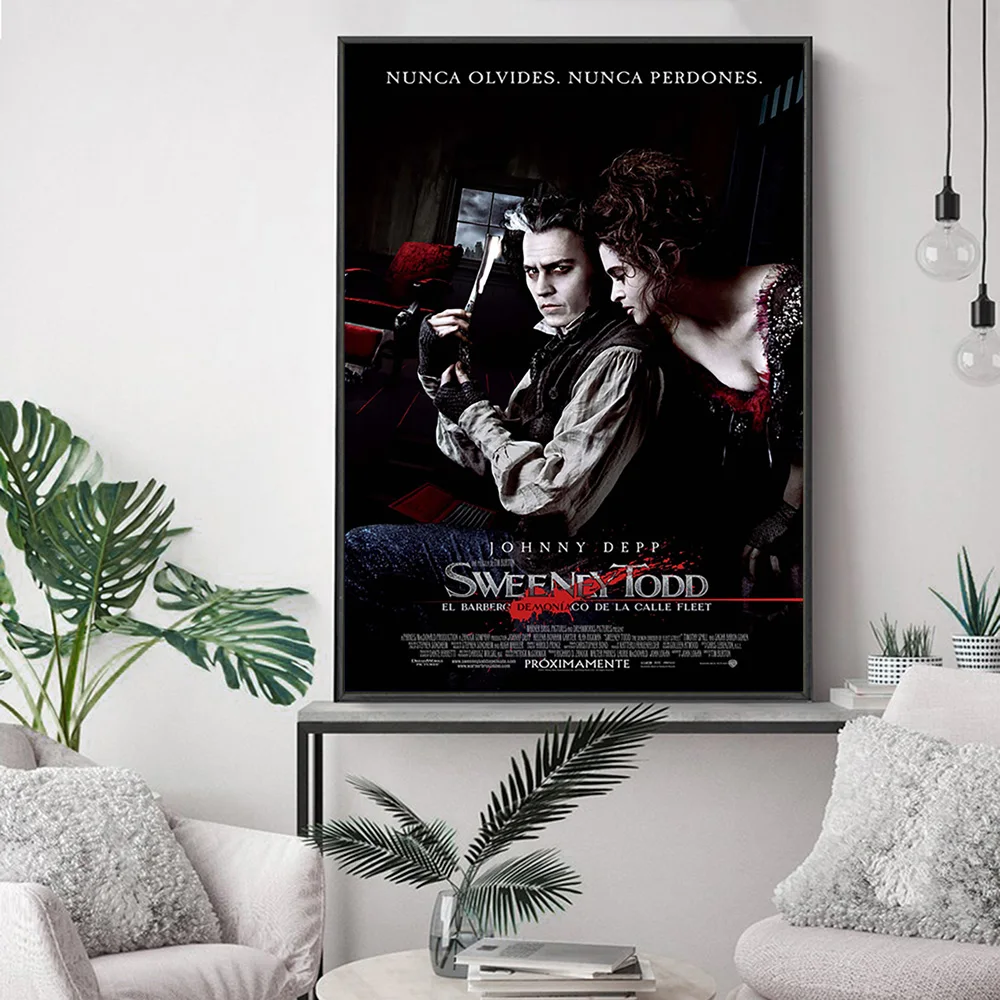 Sweeney Todd The Demon Barber Of Fleet Street Film Poster Video Room Cinema Wall Picture Movie Art Print Canvas Painting Decor
