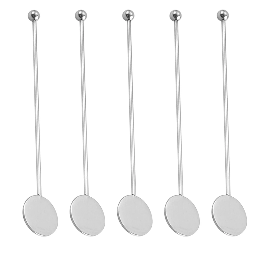 

5pcs Stainless Steel Stirring Sticks Long Handle Milk Powder Cocktail Drink Swizzle Bar Tools Coffee Restaurant