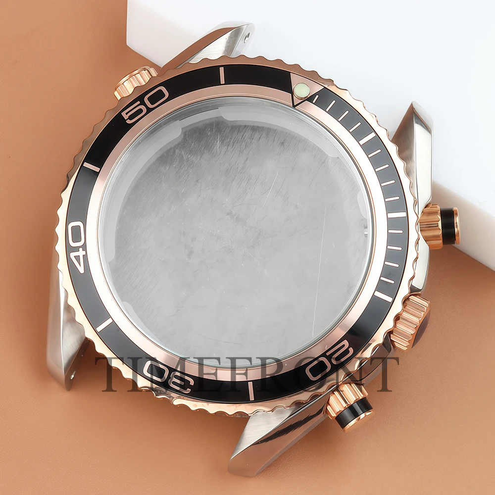 45,5 mm duikhorlogekast VK63 voor Seamaster 300/600 horlogekast roestvrij staal voor VK63 VK64 quartz uurwerk waterdicht VK63 kast