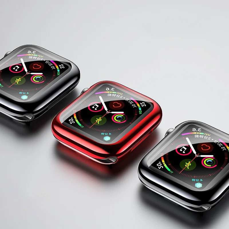 Etui TPU do zegarka apple watch series 9 8 7 6 5 4 3 SE 41 mm 45 mm 44 mm 42 mm 40 mm osłona zderzaka osłona ekranu pasek iwatch Akcesoria