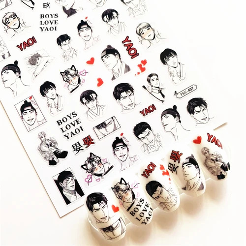 Imagen 2 del producto TSC-365-366 de uñas de la serie Charismatic guy 3d, calcomanía para uñas, estampación, diseños japoneses, diamantes de imitación