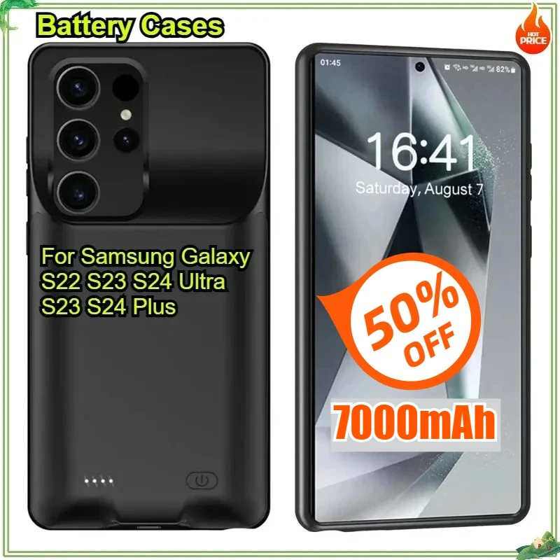 

Battery Cases for Samsung Galaxy S23 S22 S24 Ultra Powerbank Cover Portable Charger Power Bank Cover for Samsung S23 S24 Plus