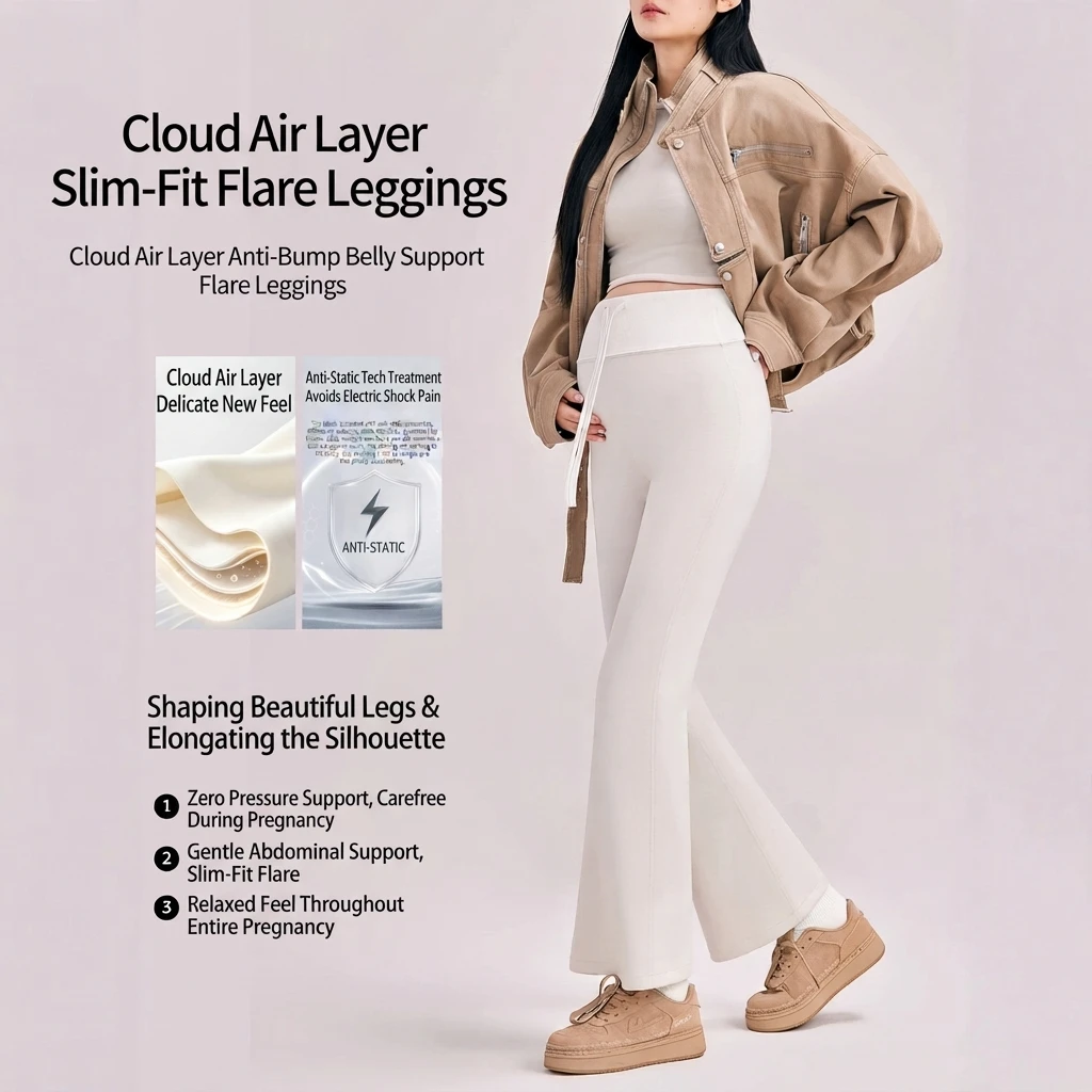 Maternity Leggings Viscose High Waist Belly Support Comfortable Casual Loose Micro Flared Pants Autumn Winter Plus Size
