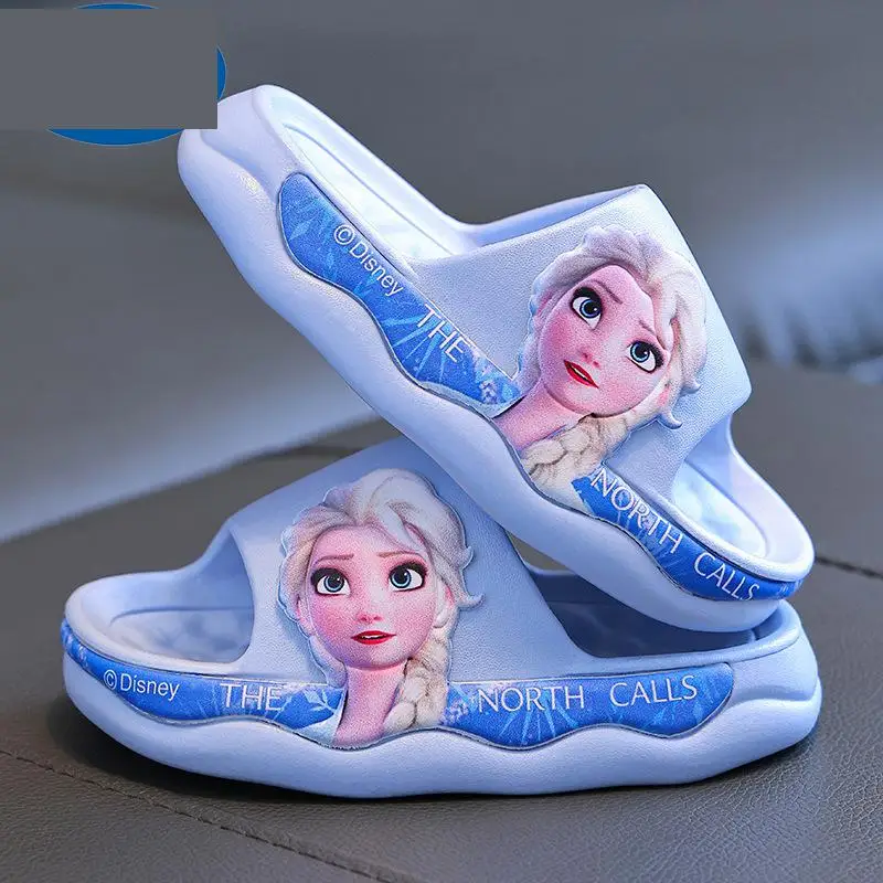 

Hot selling fashion soft soled children's sandals and slippers in 2024 Princess Elsa girls' non slip shoes