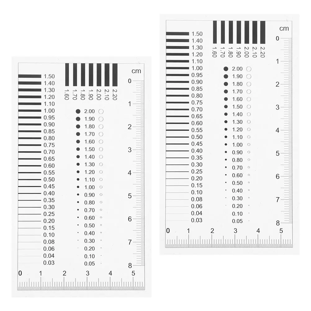 

2Pcs Precision Measuring Gauge Transparent Crack Width Ruler for Spot Scratch Inspection Multi-Functional Defect Detection Tool