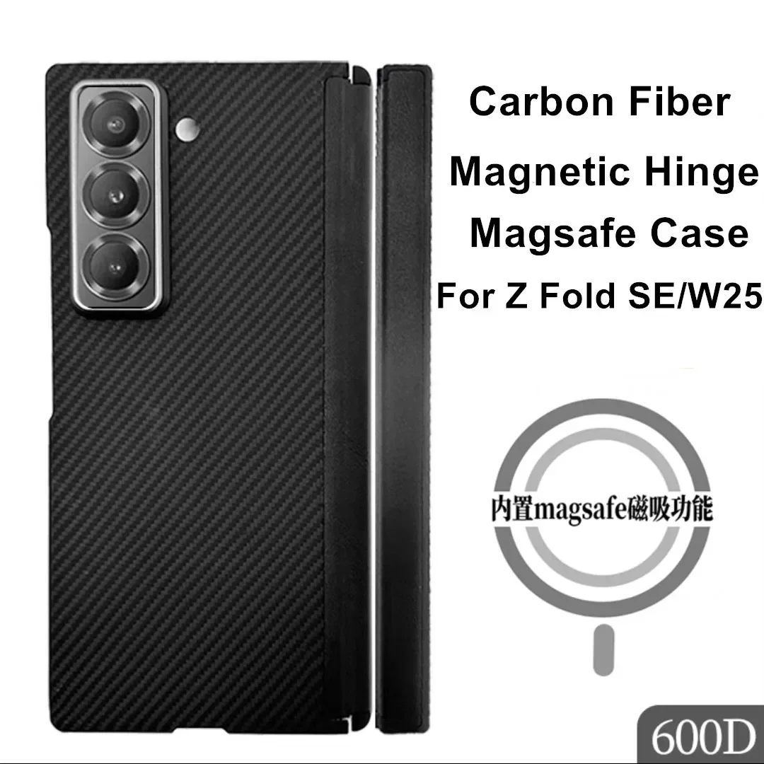 Genuine Carbon Fiber Magsafe Case For Samsung Galaxy Z Fold SE 6 5 4 W25 Special Matte Thin Magnetic Hinge Axis Armor Back Cover