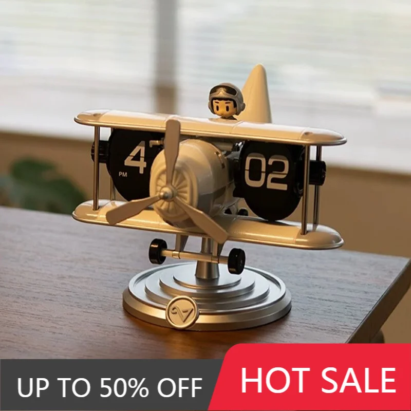 Small Flip Desk Decor Home Accessories Desk Nordic Modern Models Table Clocks Creative Design Table Clocks Interior Objects