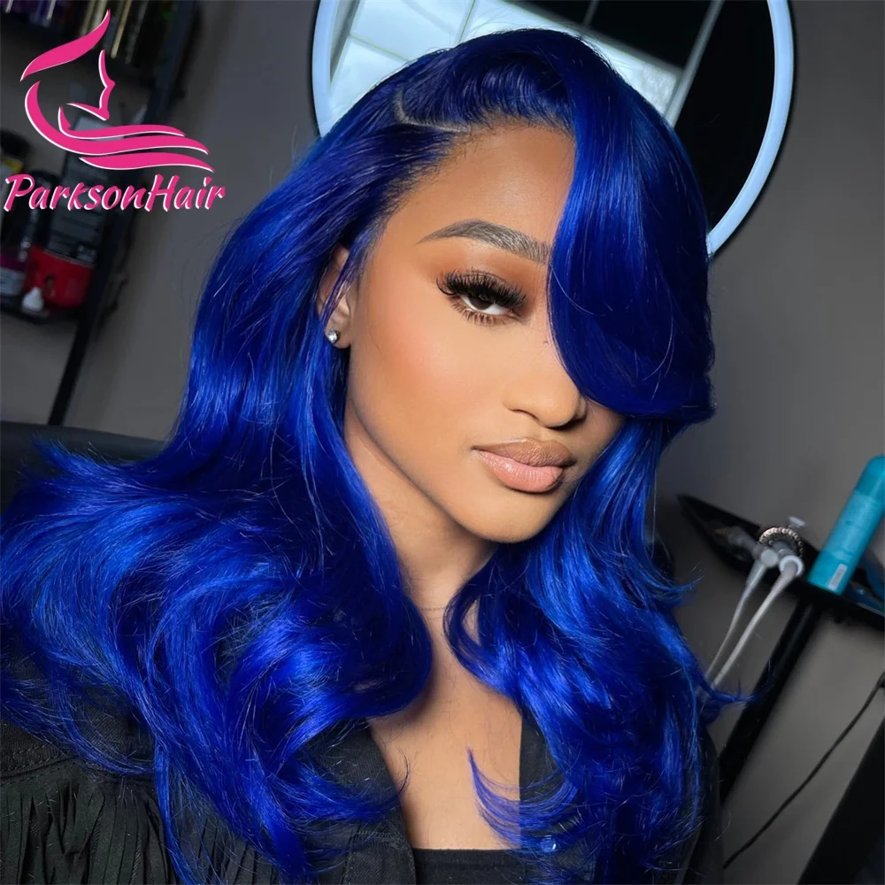 Body Wave Honey Blonde  Full Lace Wig HD Dark Blue 613 Colored Lace Front Wig Full Lace Frontal Wigs For Women 100% Human Hair