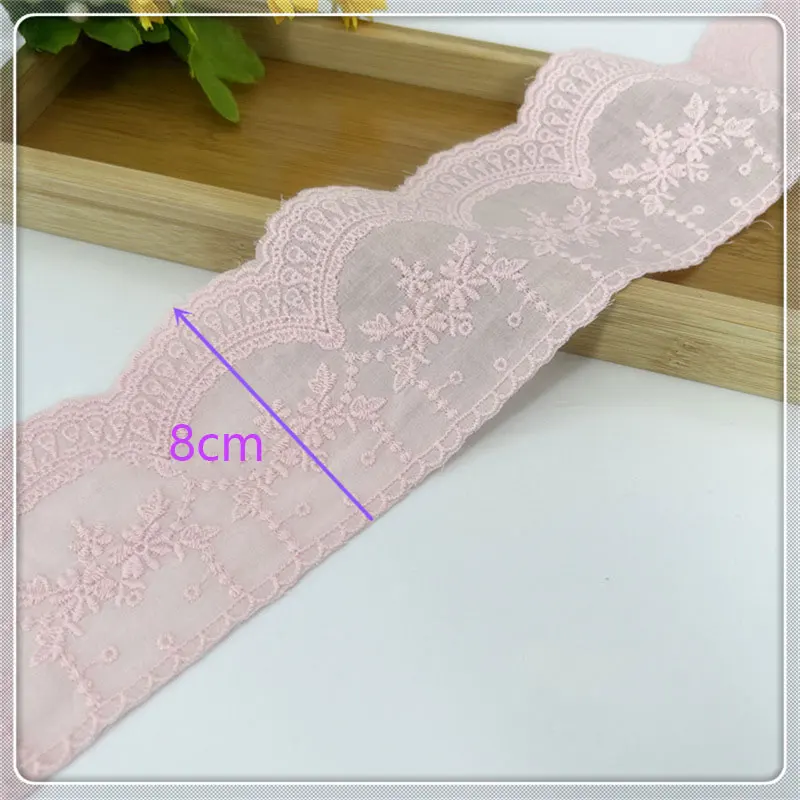 1 Meter African Lace Fabric 2022 Cotton Border Lace Accessories 8CM race Home Doll Skirt Decorative Encaje Embroidery dentelle