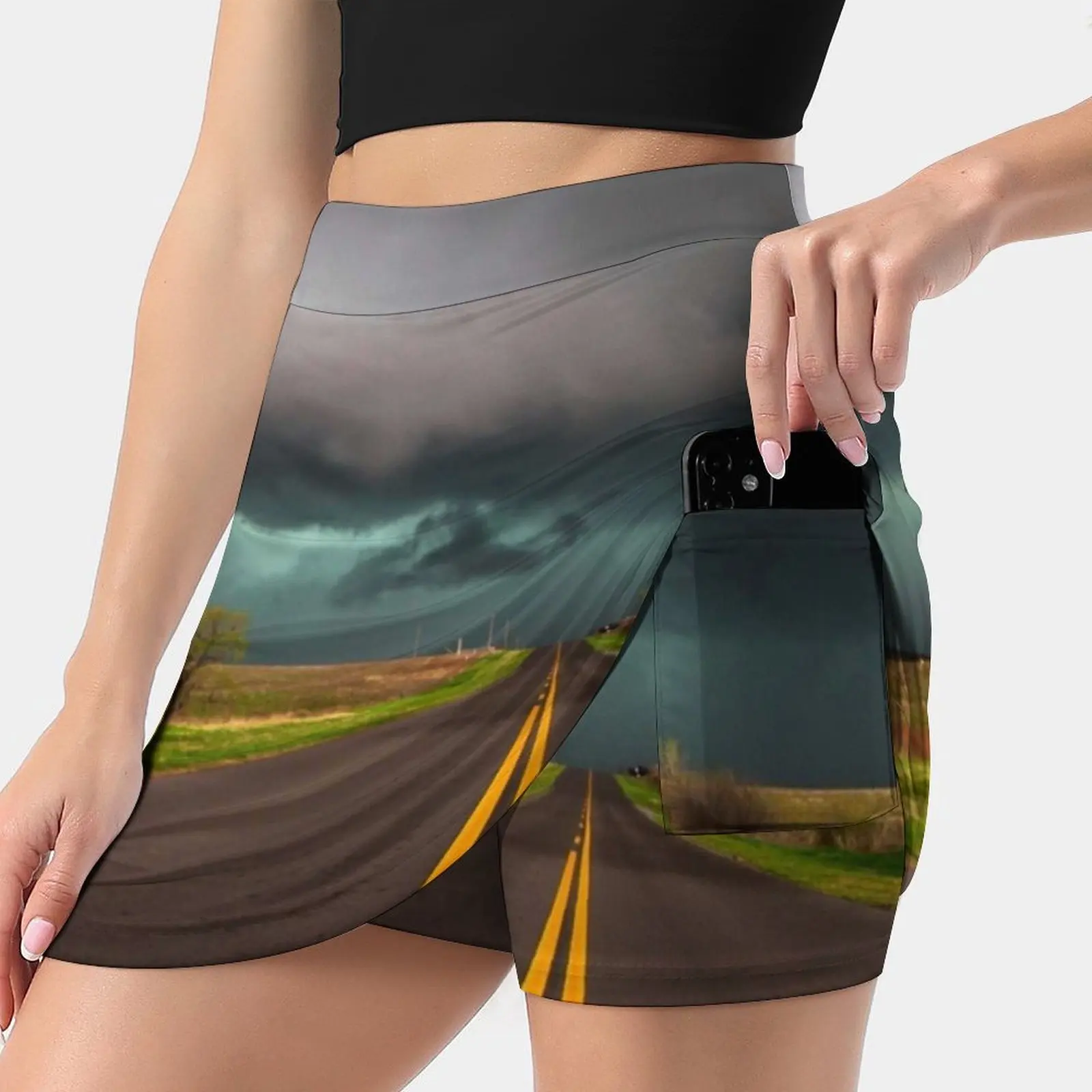 On The Road-Highway Leads Into Intense Storm In Korean Fashion Skirt Summer Skirts For Women Light Proof Trouser Skirt Large