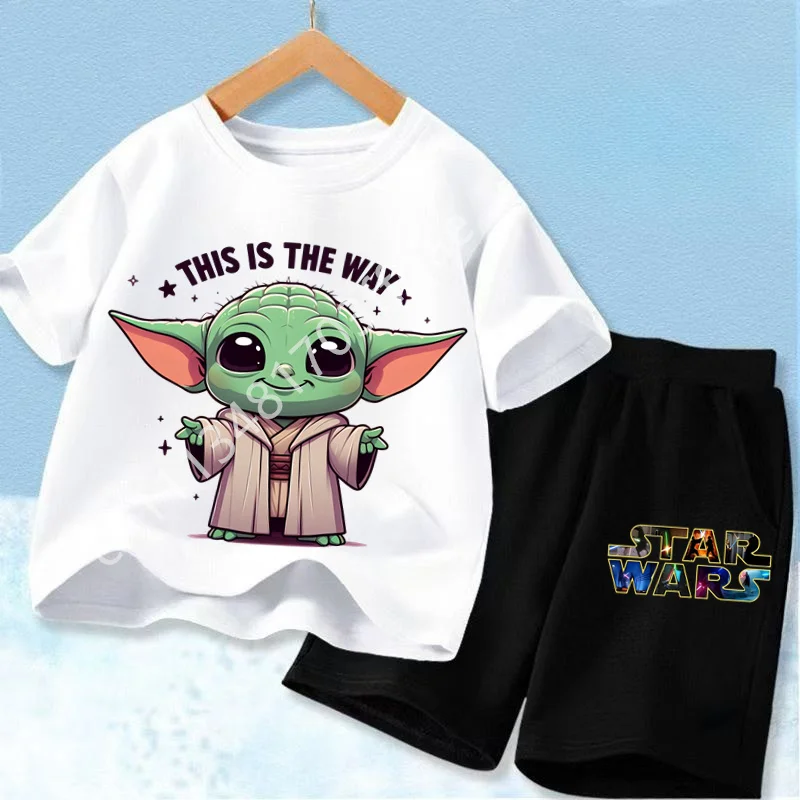 2026 New Breathable Children's T-shirt SetTrendy Cool Star Wars All Character Cartoon Printed Boys Girls Child Short Sleeve
