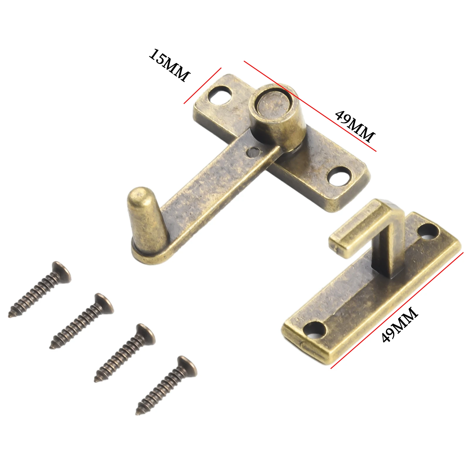 1set Bronze Sliding Window Door Lock Handle Metal Door Latch Home Hardware With Screws For Family Bedrooms Doors Tool Parts