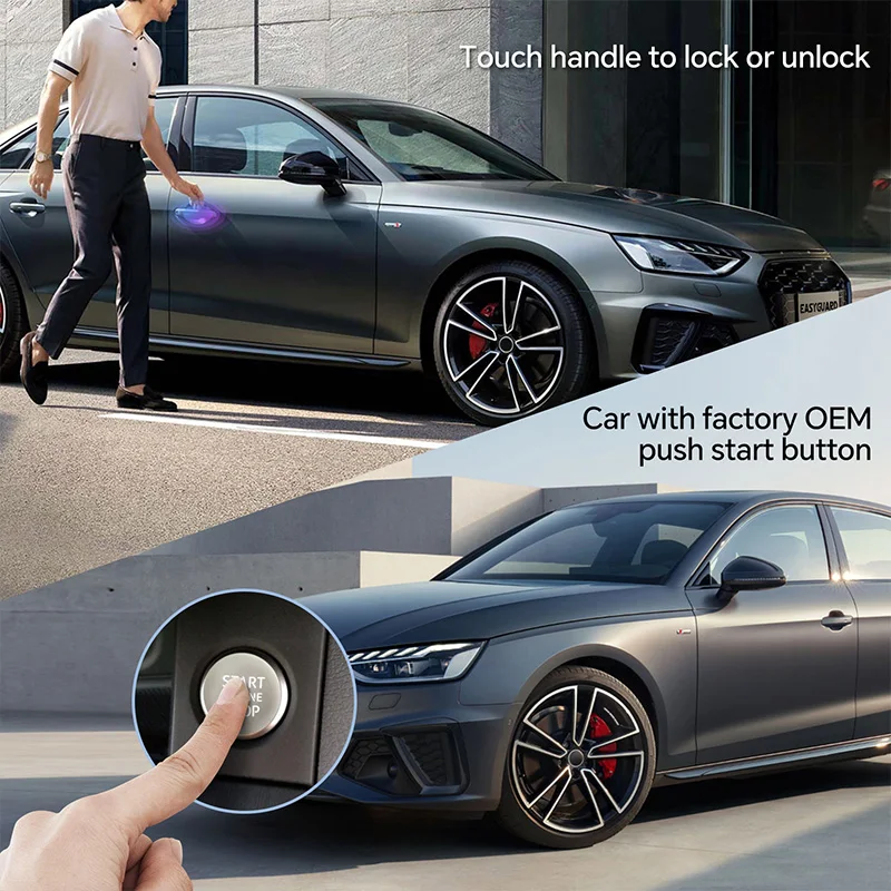 EASYGUARD Smart Key Replacement Keyless Entry System Fit For AUDI A1 A3 Q2 Q3 With Factory Push Start Button & Comfort Access