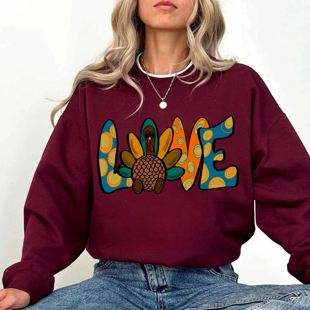 Love Turkey Women's Clothing Thanksgiving Love Turkey Hoodies Thanksgiving Women's Clothing Fall Hoodie's Turkey Womens Clothing