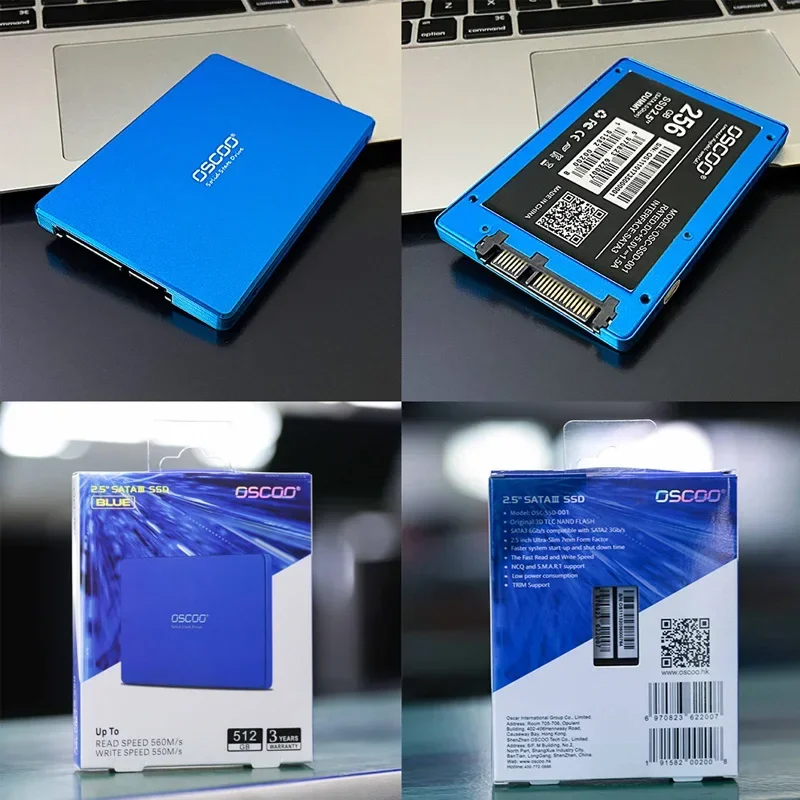 Imagem -06 - Oscco-disco Rígido Interno para Laptops e pc Ssd 1tb 2tb 512gb 25 Sata Sata Hdd Blue Series Metal Shell