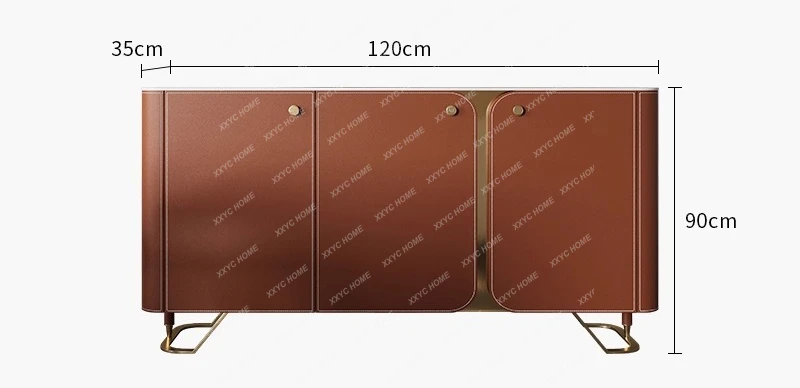 

Light luxury dining side cabinet, saddle leather against the wall, integrated entry into the door locker