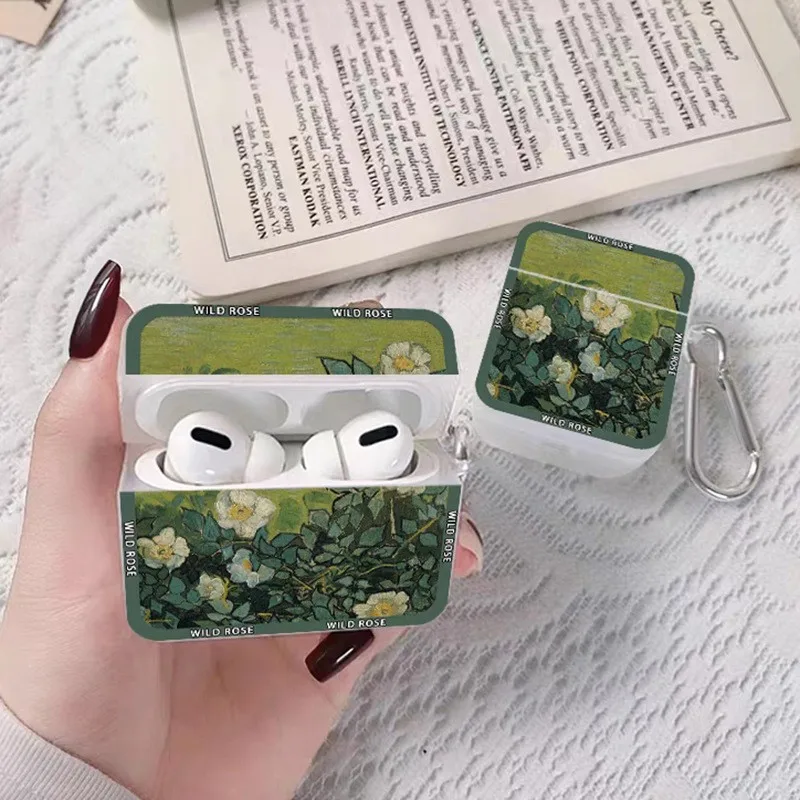 Oil Painting Flower Case for Airpods Pro 2 Generation Hard Pc Case for Airpods 3rd Generation Case for Original Airpods Pro2