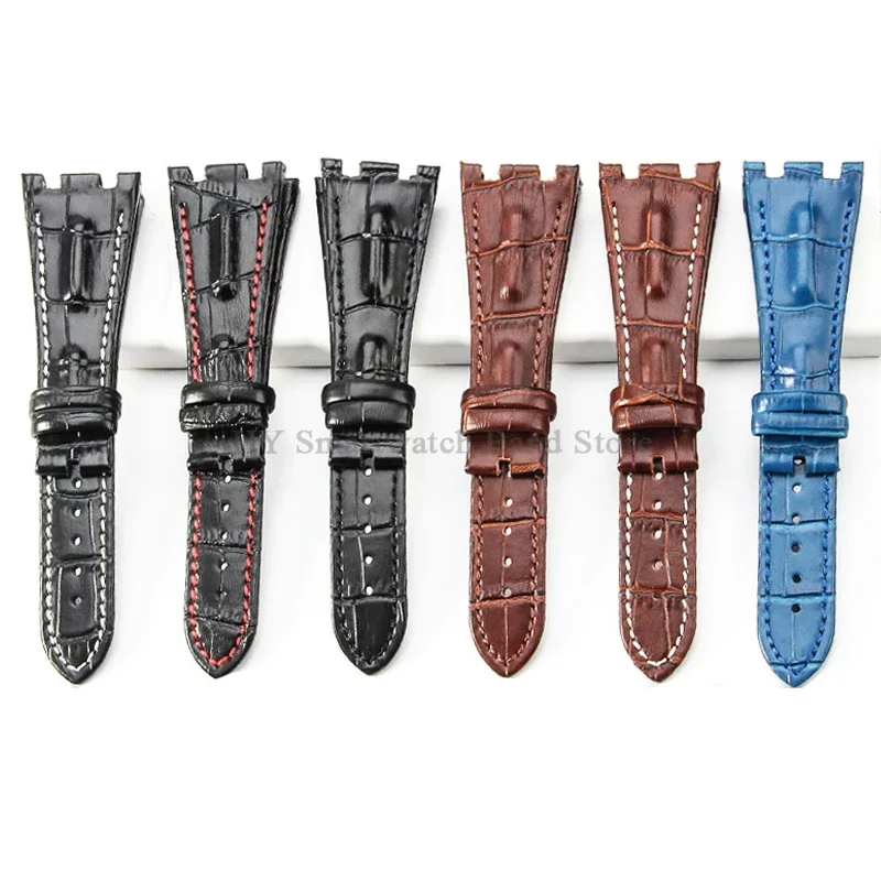 28mm Watch Strap for Audemars Piguet Royal Oak Offshore 15710 15703 26470 Genuine Leather Watch Band Waterproof WristBand for AP