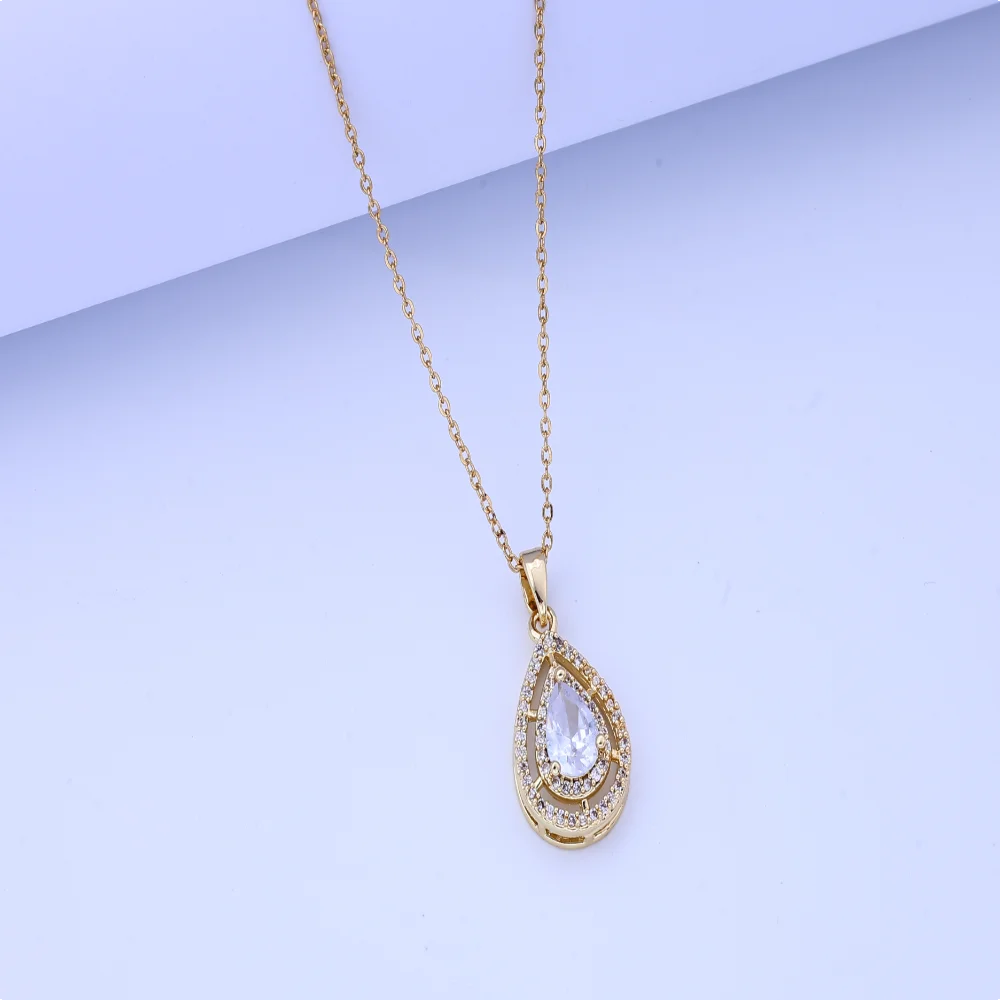 Transparent water drops, zircon pendants, necklaces, light luxury, niche titanium steel, non-fading, Internet celebrity clavicle