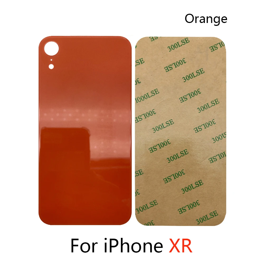 NEW Big Hole For iPhone XR Battery Cover Rear Door Housing Back Cover Glass Plate with Sticker Repair Parts （Free shipping)）