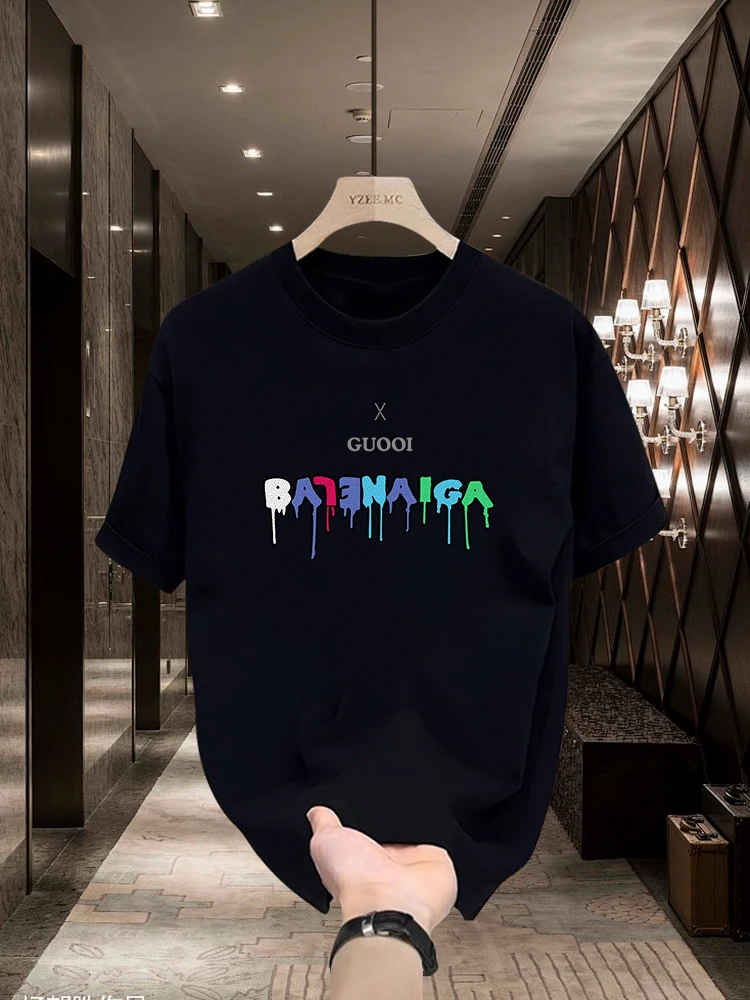 

Высококачественная мужская футболка с короткими рукавами, новый летний стиль, футболка с принтом Puppishuai, свободный повседневный топ из плотного хлопка с половиной рукавов