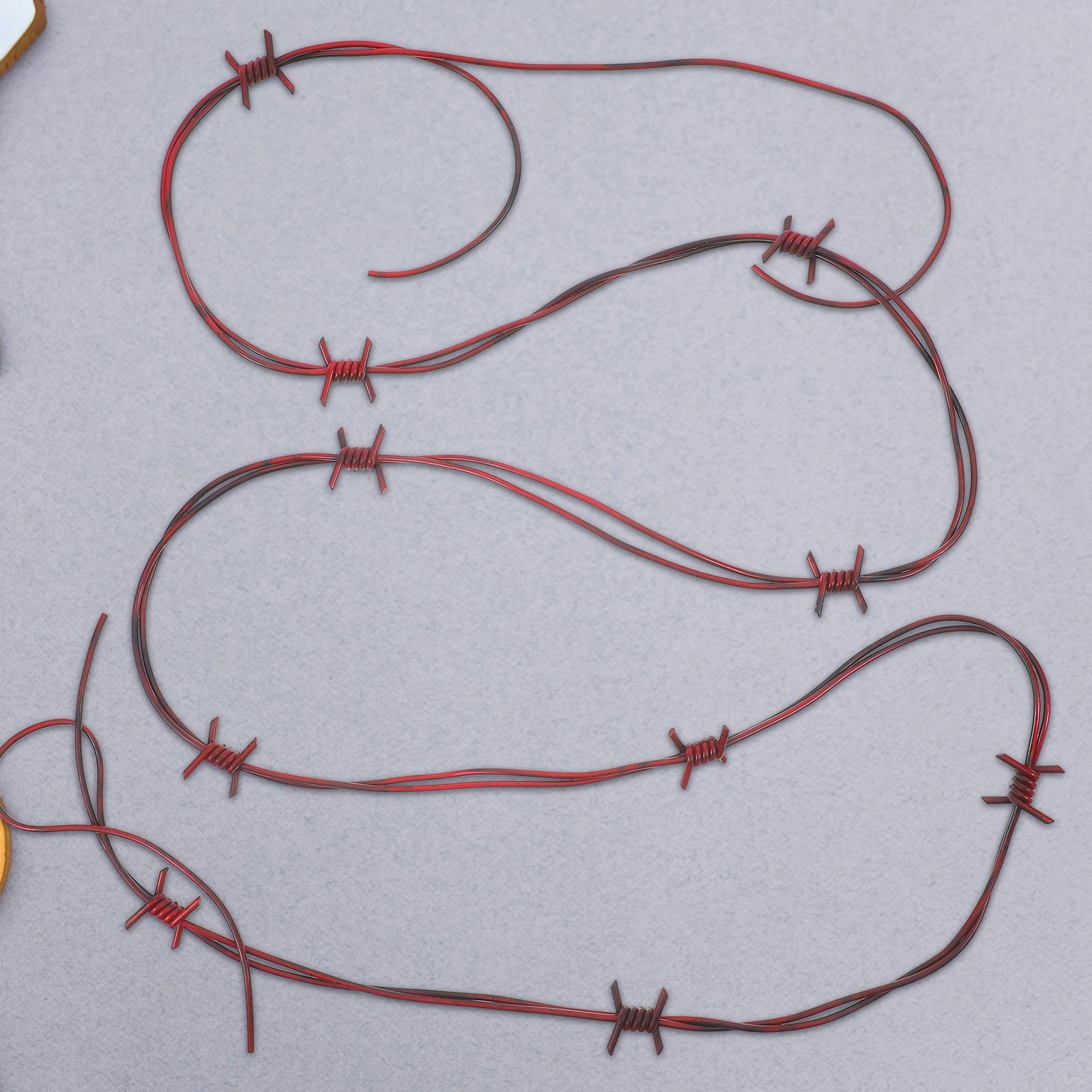 4 Pcs Wreath Simulation Wire Chain Party Barbed Wires Prop Pvc Plastic Halloween Chains