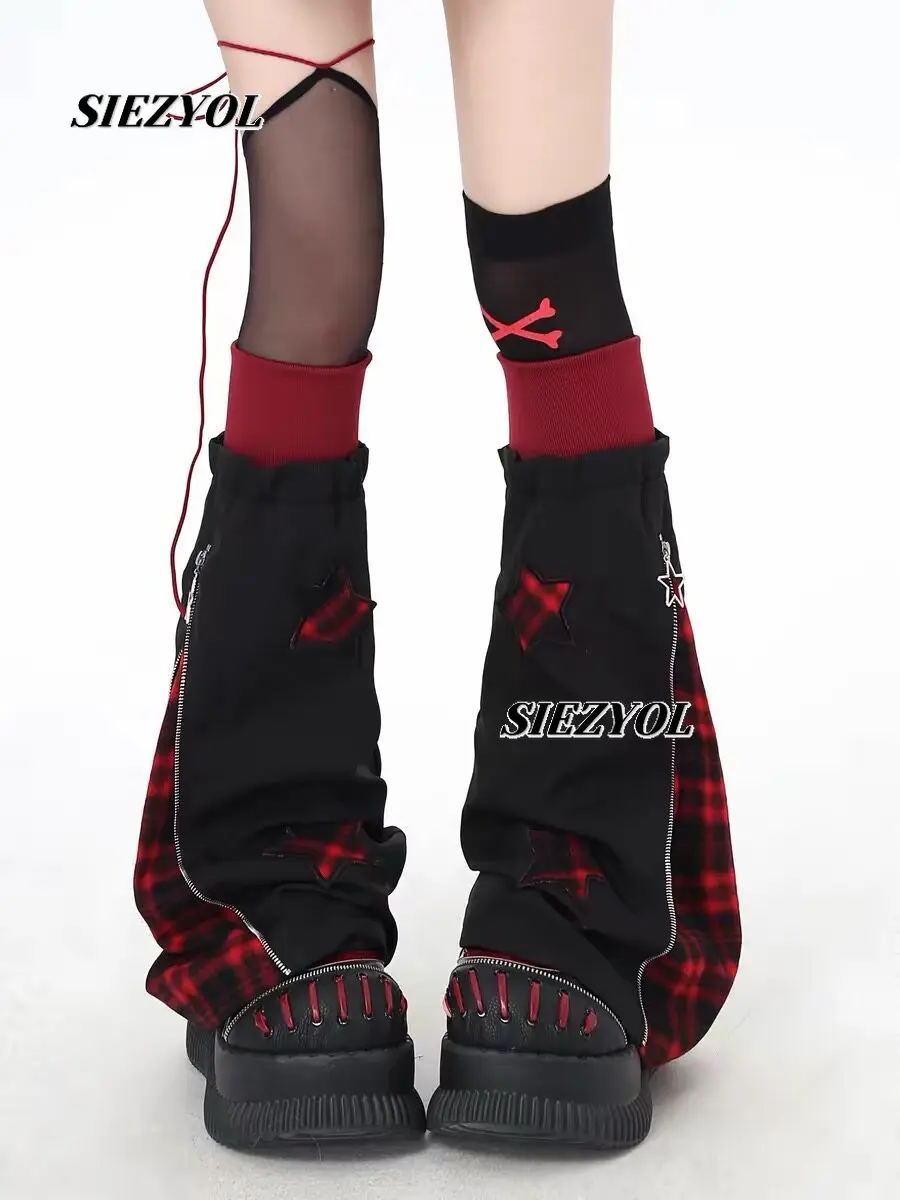 Original Plaid Leg Warmers 2026 New Sweet Versatile Girls Knee High Boots Patchwork Color-blocked Niche Slouchy Sock Leg Warmers