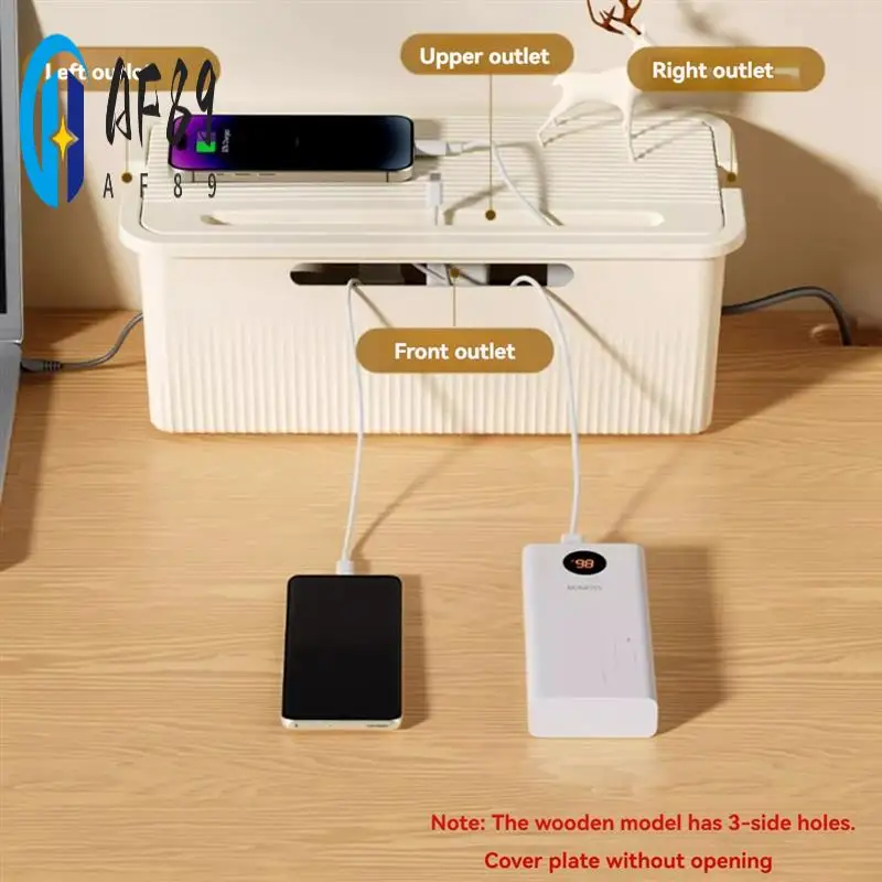 

AF89-Cable Management Box With Lid To Hide Wires& Power Strips Desk Computer Cable Organizer Box