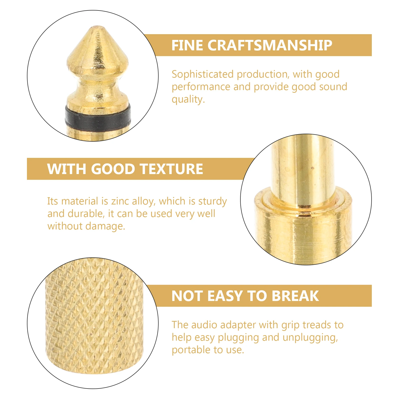 

6pcs Audio Jack Adapter Headphone Wire Connector Plug Converter 35mm to 635mm Gold Plated Female Professional Audio Equipment