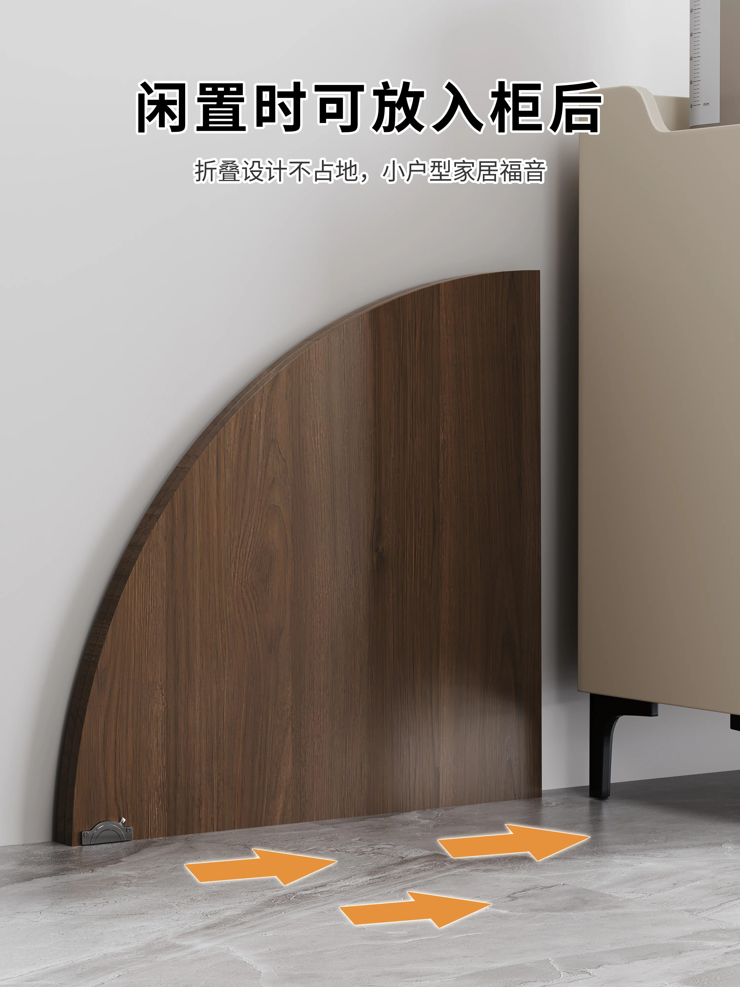 4 points folding round table panel dining table rotating disc household small apartment 10 people 20 people dining table solid