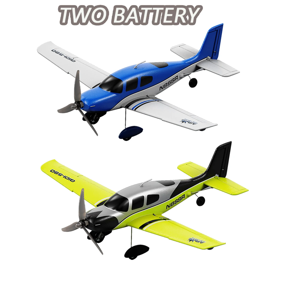 Avião de Controle Remoto QIDI580 Stunt RC Glider 4CH 2.4G, Aeronave Brushless de Espuma EPP, Modelo de Avião de Asa Fixa para Crianças