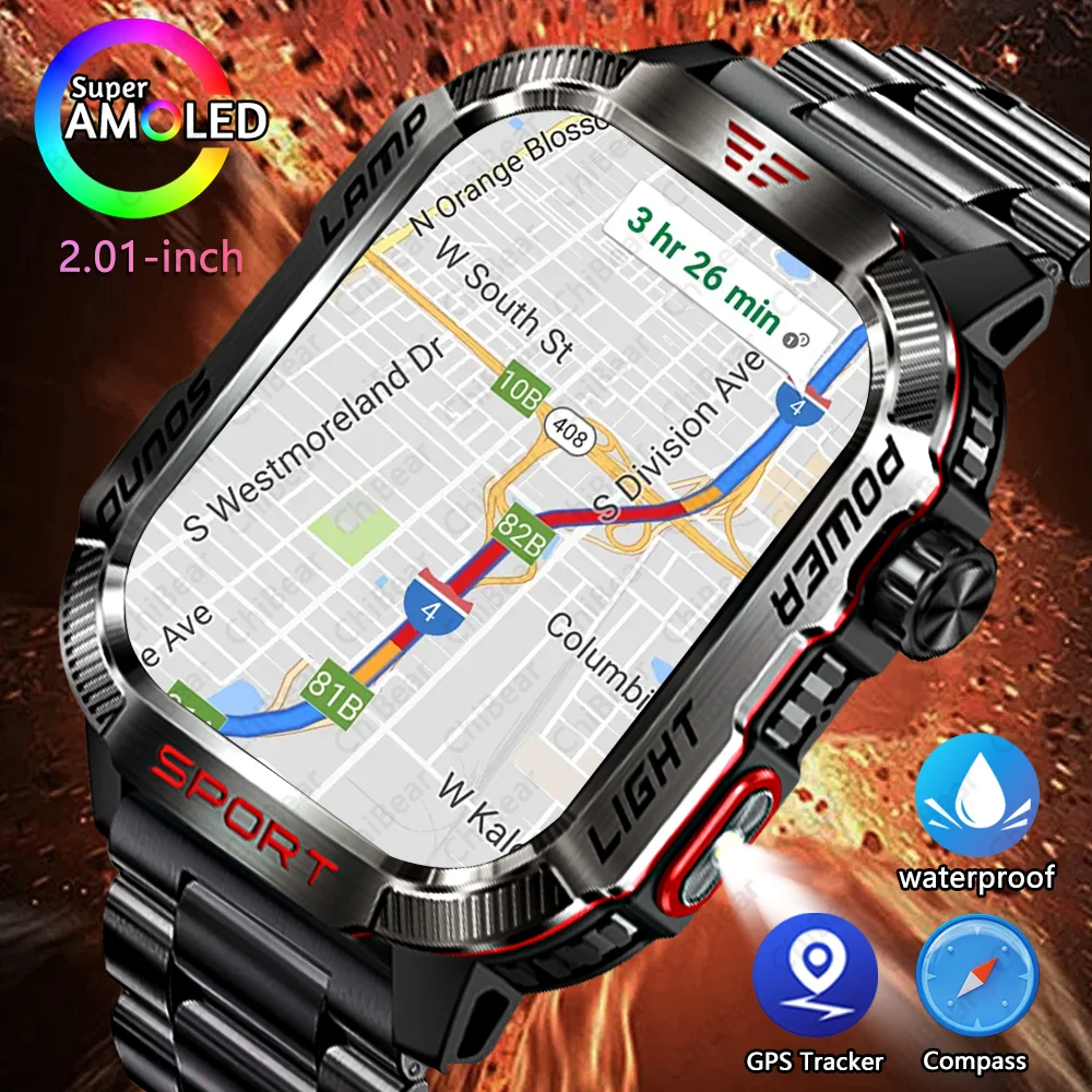 

2025 New 600mAh Long Battery GPS Smartwatch AMOLED Compass Health Bluetooth Call IP68 Waterproof Sports Men Women Smart Watch