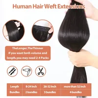 32 Inch Human Hair Bundles Brazilian Straight Raw Virgin 1 3 4 Bundle Double Weft Bundle For Black Women Ready To Wear 5