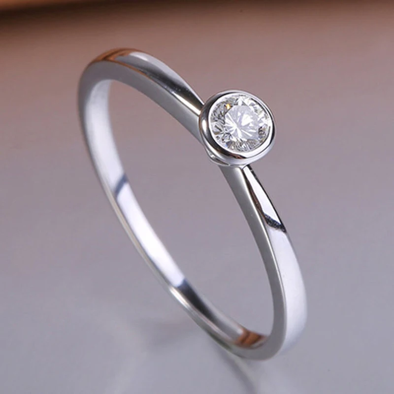 Huitan Eternity Verlobungsringe, Eheringe, weiblich, minimalistischer Modeschmuck für Damen, vielseitig einsetzbar, zierliche Zirkonia-Accessoires