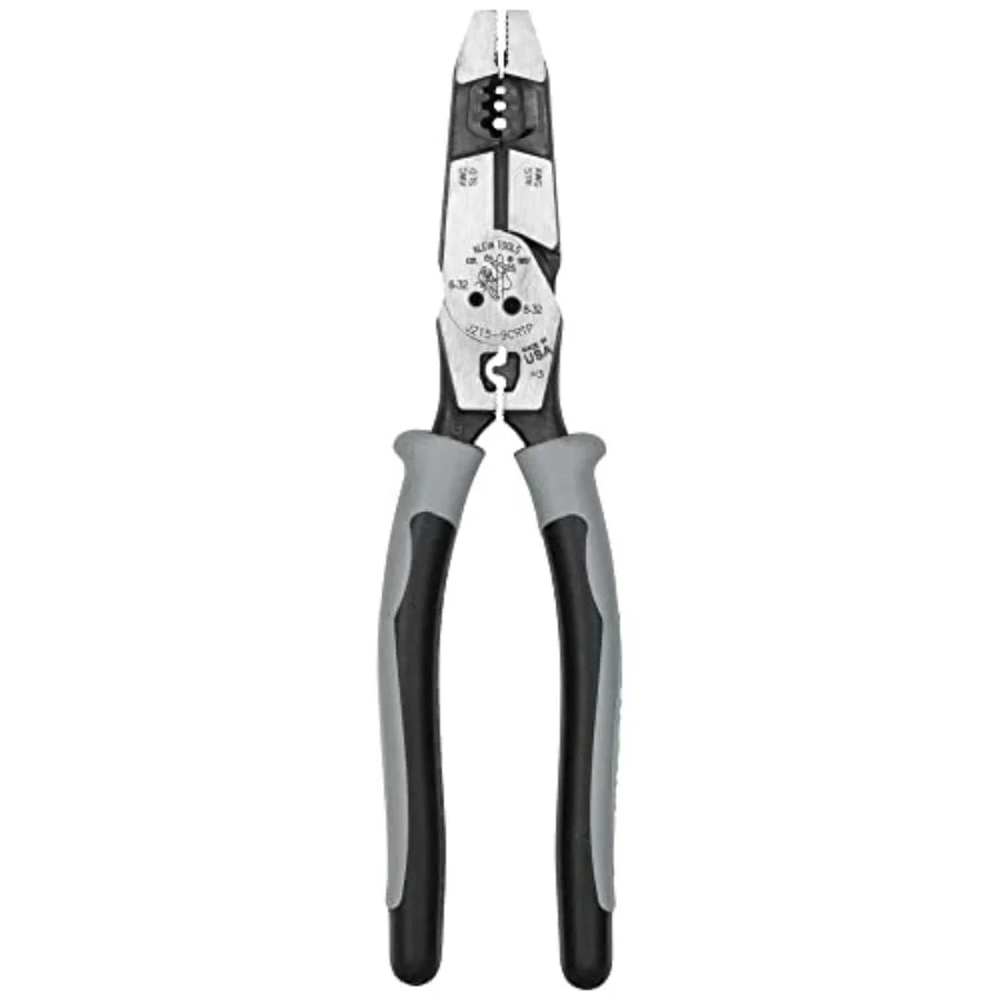 

Side Cutting Pliers Made in USA Journeyman High Leverage Hybrid Pliers with Crimper Fish Tape Puller and Wire Stripper