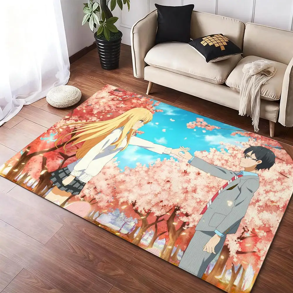 

Your Cartoon Lie in A-Aprils Floor Mat Soft Thickened Non-Slip Door Mat for Living Room Home Decor Flannel Rugs