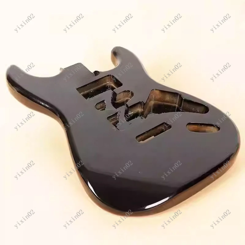Durable Black Electric Guitar Body ST Style Double Tremolo System DIY Guitar Replacement Parts