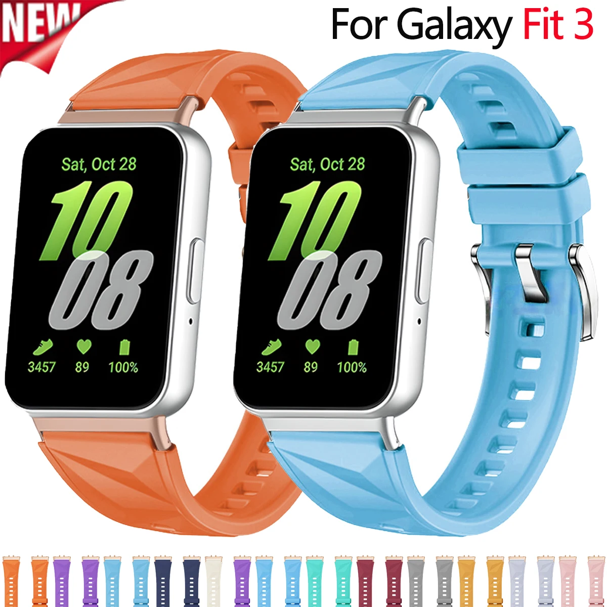 2026 Sportarmband für Samsung Galaxy Fit 3 Damen Silikon-Ersatzband für Samsung Galaxy Fit3 Atmungsaktives Armband