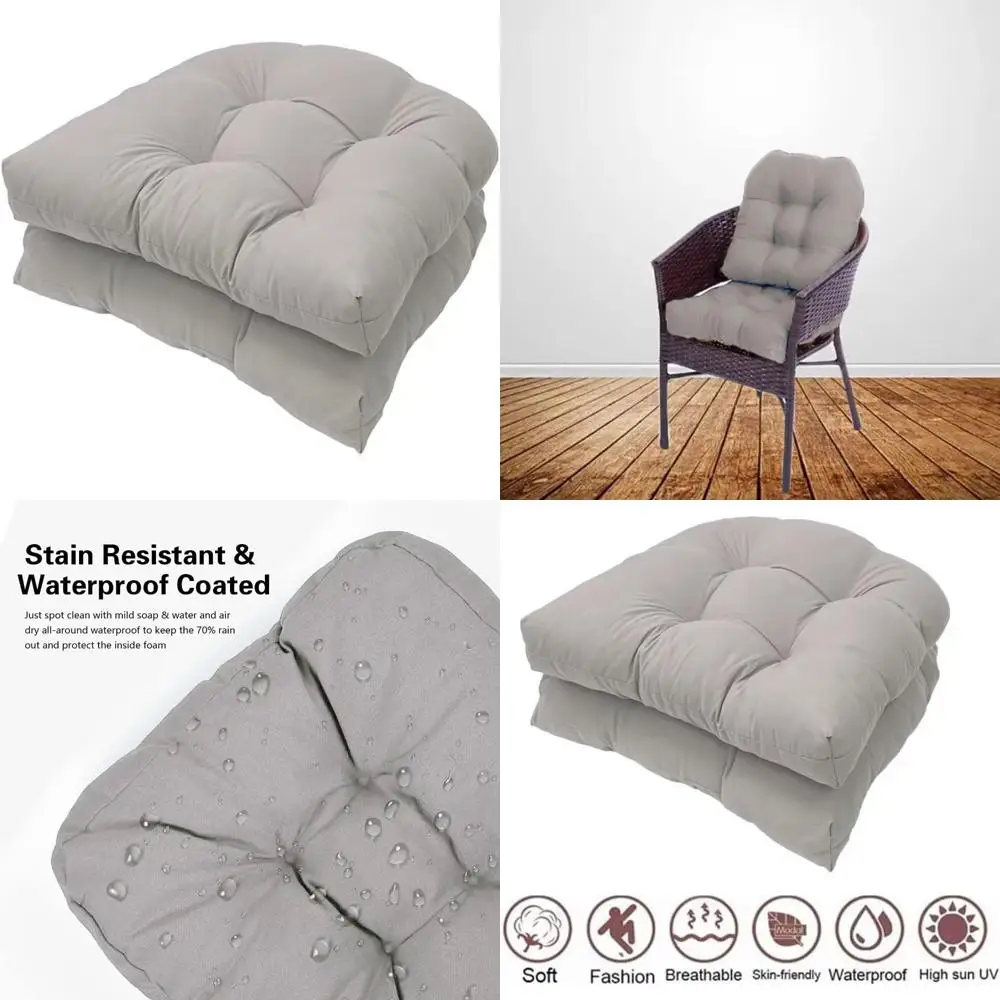

waterproof outdoor cushions for patio furniture, set of 2, u-shaped overstuffed chairs
